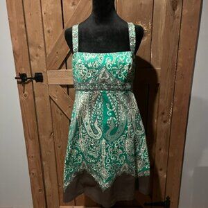 Elie Tahari green printed pattern dress